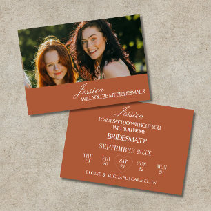 Terracotta Will You Be My Bridesmaid Proposal Card