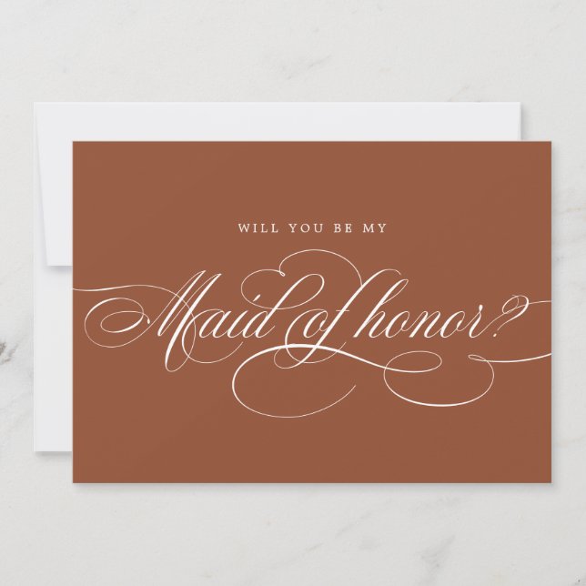 Terracotta Will You Be My Maid of Honour  Invitation (Front)