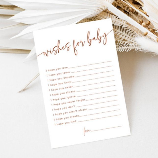 Terracotta Wishes for Baby Modern Advice Card  (Creator Uploaded)