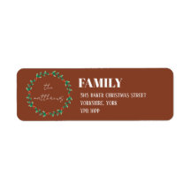 Terracotta Wreath Merry Christmas Family Address