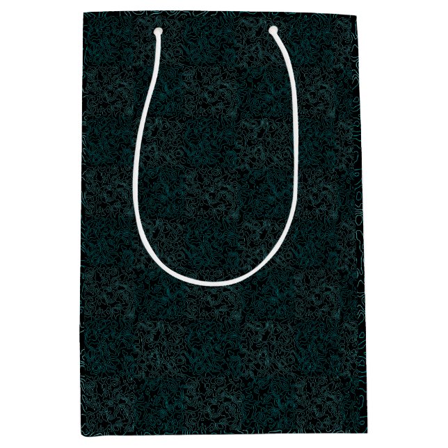 Terrain Pattern Green 01bx4.Black Medium Gift Bag (Front)