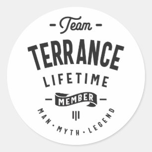 Terrance Lifetime Member Personalized Name Classic Round Sticker