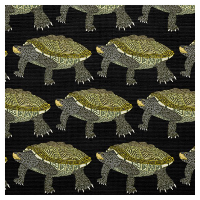 Terrapin (black) - Polyester Poplin Fabric (Swatch)