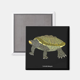 Terrapin (black) - Square Magnet