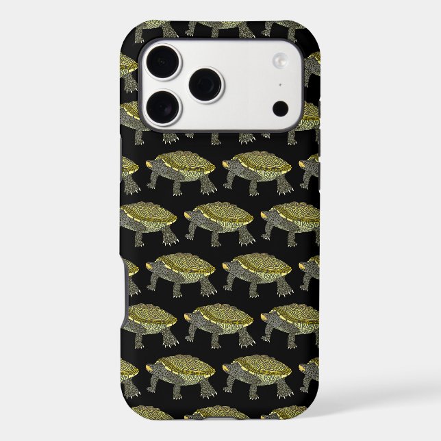 Terrapin (pattern black) - iPhone Case (Verso)