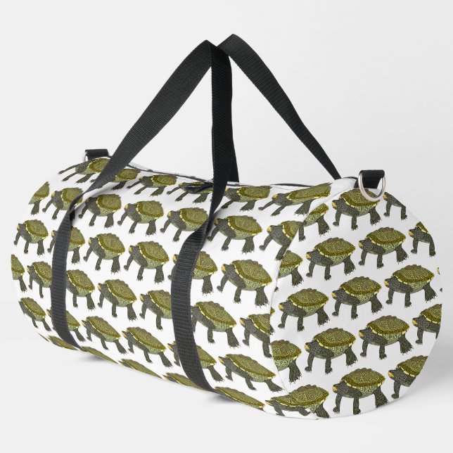 Terrapin (pattern white) - Duffel Bag (Left Corner)