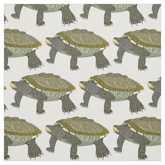 Terrapin (white) - Combed Cotton Fabric (Swatch)