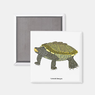 Terrapin (white) - Square Magnet