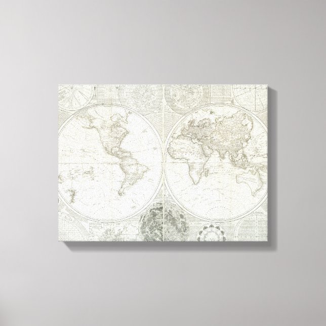 Terraqueous Globe by Samuel Dunn | 1787 Canvas Print (Front)