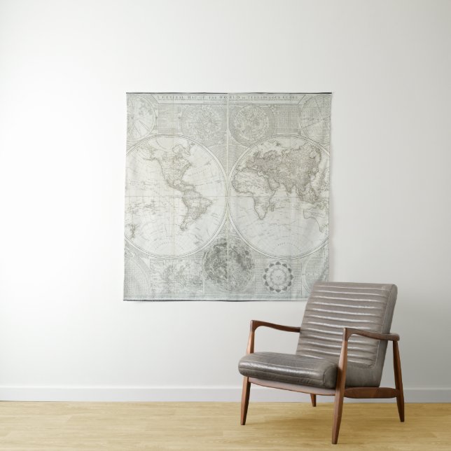 Terraqueous Globe by Samuel Dunn | 1787 Tapestry (In Situ)