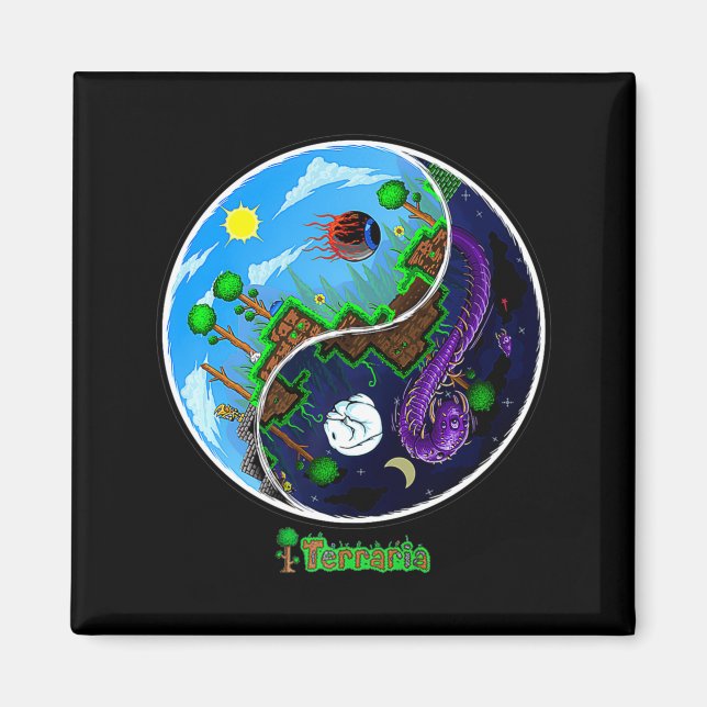 Terraria Night And Day T Shirt  Magnet (Front)