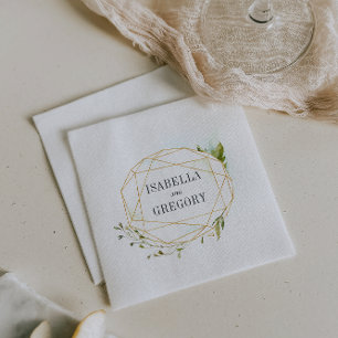 Terrarium Botanical Personalized Wedding Napkin