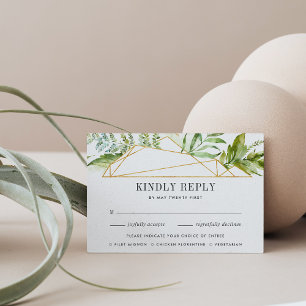 Terrarium RSVP Card with Entree Choices