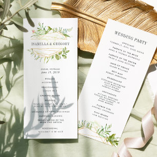 Terrarium Wedding Ceremony Program