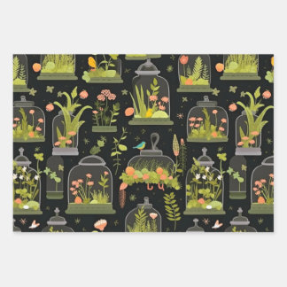 Terrariums en papier de découpage Jeu de 3