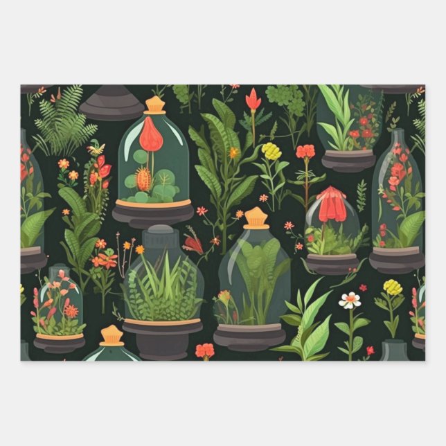 Terrariums en papier de découpage Jeu de 3 (Devant)