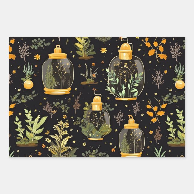 Terrariums en papier de découpage Jeu de 3 (Devant)