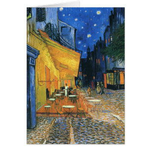 Terrasse de café à la carte de Van Gogh de nuit
