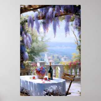 Terrasse Wisteria | Affiche AI