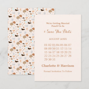 Terrazzo Abstract Modern Earthy Wedding Save The Date