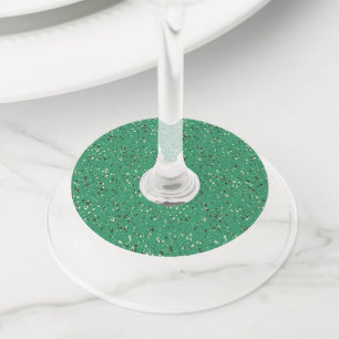 Terrazzo Abstract Pattern Design Wine Glass Tag