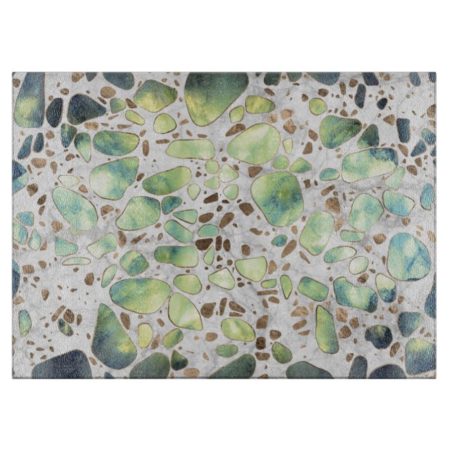 Terrazzo - Agate and gold on marble #2 Cutting Board (Front)