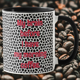 Terrazzo-Black-Funny Mug for Coffee Addict