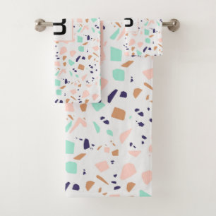 Terrazzo blanc rousse menthe monogramme initial