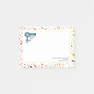 Terrazzo Blow Dryer Hair Salon Beauty Business Post-it Notes