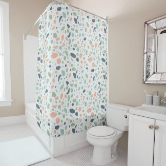 Terrazzo Colourful Bathroom Shower Curtain