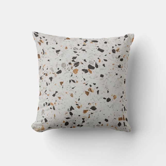 Terrazzo Concert: Vintage Abstract Design Throw Pillow (Front)