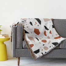 Terrazzo Decor Geometric Boho Abstract Blanket 
