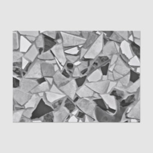 Terrazzo Elegant Black White Grey Pattern Design Tissue Paper