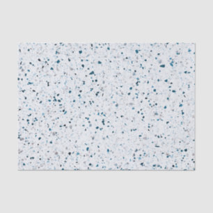 Terrazzo Elegant Teal Blue Green White Grey Retro Tissue Paper