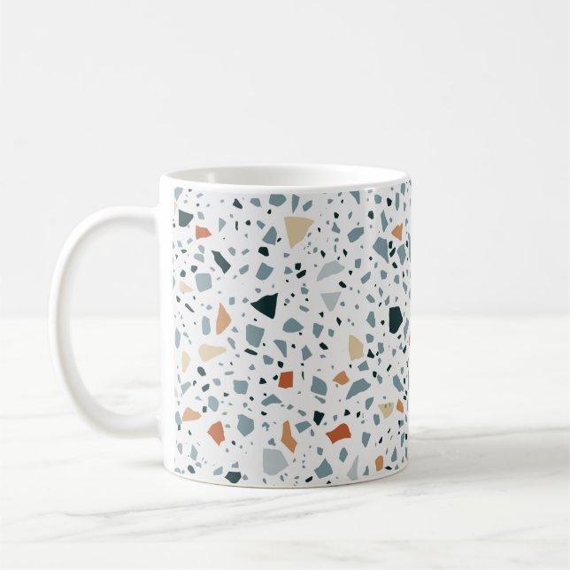 Terrazzo floor marble seamless hand crafted patter coffee mug (Left)