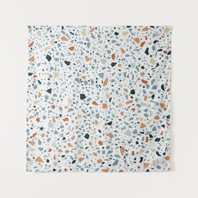 Terrazzo floor marble seamless hand crafted patter tapestry (Front)
