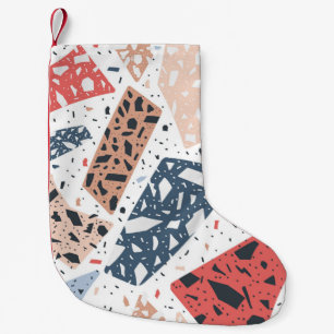 Terrazzo floor marble seamless hand drawn pattern  small christmas stocking