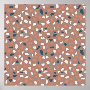 Terrazzo flooring seamless pattern. Vintage stone, Poster