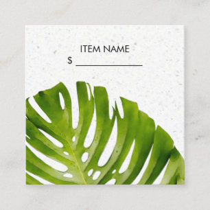 TERRAZZO GREEN MONSTERA LEAF FOLIAGE PRICE TAG