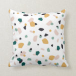 Terrazzo Green Orange Pink Black Pattern Throw Pillow<br><div class="desc">Terrazzo Green Orange Pink Black Pattern Throw Pillow</div>