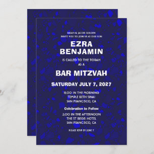 Terrazzo Hand Drawn Custom Bar Bat Mitzvah Invitation