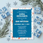 Terrazzo Hand Drawn Custom Bar Bat Mitzvah Invitation<br><div class="desc">Perfect card to announce a bat mitzvah, bar mitzvah or other Jewish celebration! Hand made terrazzo pattern for you on the front and back side! FULLY CUSTOMIZABLE! Click on “Personalize” above to edit the text. Click "edit using design tool" to adjust the fonts, colours and placements and to delete the...</div>