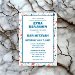 Terrazzo Hand Drawn Custom Bar Bat Mitzvah Invitation<br><div class="desc">Perfect card to announce a bat mitzvah, bar mitzvah or other Jewish celebration! Hand made terrazzo pattern for you on the front and back side! FULLY CUSTOMIZABLE! Click on “Personalize” above to edit the text. Click "edit using design tool" to adjust the fonts, colours and placements and to delete the...</div>