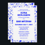 Terrazzo Hand Drawn Custom Bar Bat Mitzvah Invitation<br><div class="desc">Perfect card to announce a bat mitzvah, bar mitzvah or other Jewish celebration! Hand made in pencil terrazzo pattern for you on the front and back side! FULLY CUSTOMIZABLE! Click on “Personalize” above to edit the text. Click "edit using design tool" to adjust the fonts, colours and placements and to...</div>