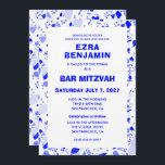Terrazzo Hand Drawn Custom Bar Bat Mitzvah Invitation<br><div class="desc">Perfect card to announce a bat mitzvah, bar mitzvah or other Jewish celebration! Hand made in pencil terrazzo pattern for you on the front and back side! FULLY CUSTOMIZABLE! Click on “Personalize” above to edit the text. Click "edit using design tool" to adjust the fonts, colours and placements and to...</div>