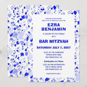 Terrazzo Hand Drawn Custom Bar Bat Mitzvah Invitation