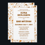 Terrazzo Hand Drawn Custom Bar Bat Mitzvah Invitation<br><div class="desc">Perfect card to announce a bat mitzvah, bar mitzvah or other Jewish celebration! Hand made in pencil terrazzo pattern for you on the front and back side! FULLY CUSTOMIZABLE! Click on “Personalize” above to edit the text. Click "edit using design tool" to adjust the fonts, colours and placements and to...</div>