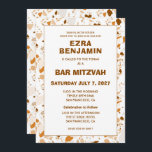 Terrazzo Hand Drawn Custom Bar Bat Mitzvah Invitation<br><div class="desc">Perfect card to announce a bat mitzvah, bar mitzvah or other Jewish celebration! Hand made in pencil terrazzo pattern for you on the front and back side! FULLY CUSTOMIZABLE! Click on “Personalize” above to edit the text. Click "edit using design tool" to adjust the fonts, colours and placements and to...</div>