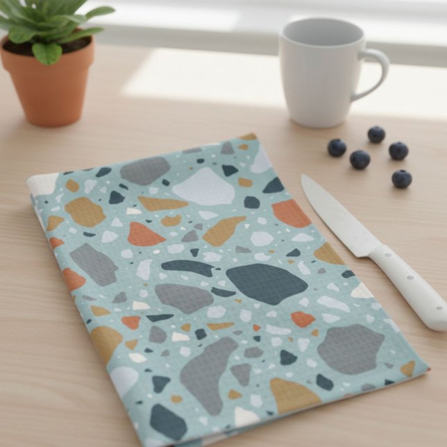 Terrazzo In Blue Kitchen Towel (Creator Uploaded)