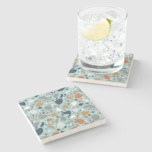 Terrazzo In Blue Stone Coaster